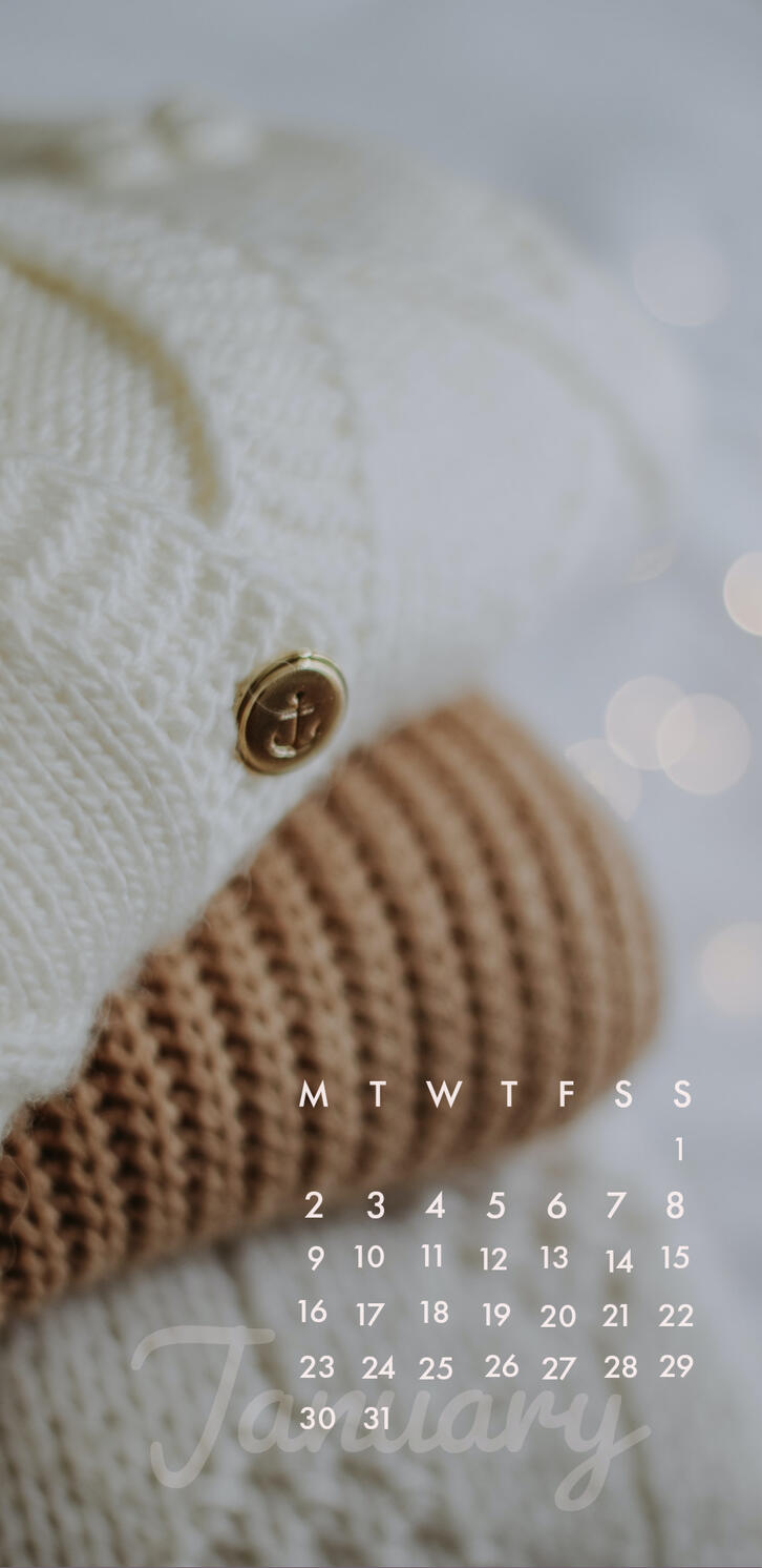 January 2023 calendar wallpaper